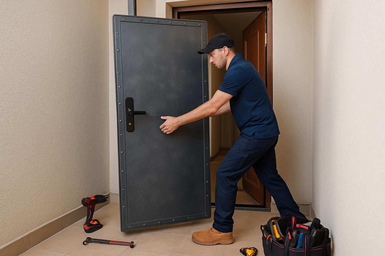 alquiler puertas antiokupas detalle